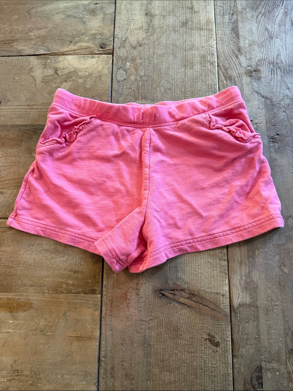 Carter's Bright Pink Knit Girls' Shorts with Ruffle Pocket Trim